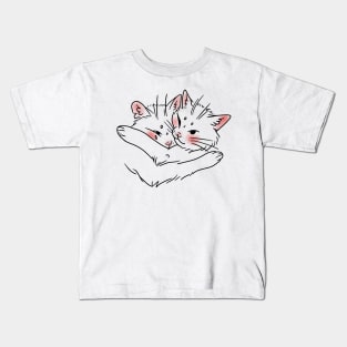 cats cuddled together Kids T-Shirt